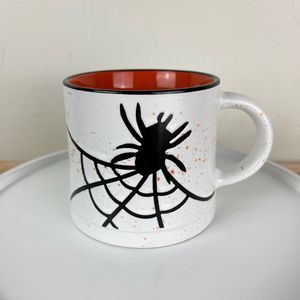 Global Design Connections Spider Web Halloween Coffee‎ Mug Black Orange